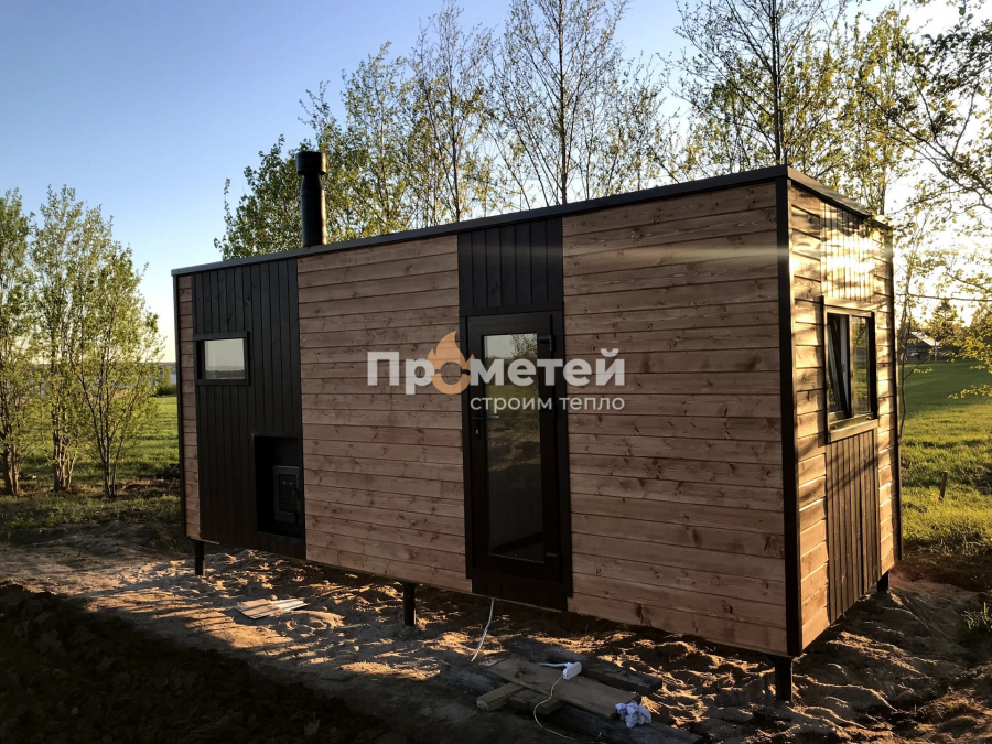 Каркасная баня Норд 2.5x6 метров