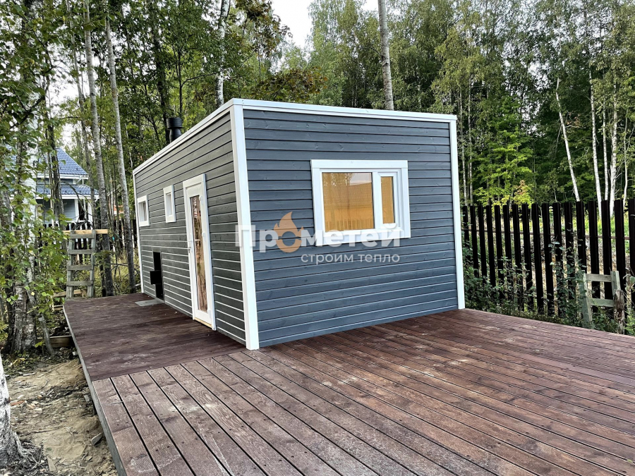 Каркасная баня Норд 3x6 метров