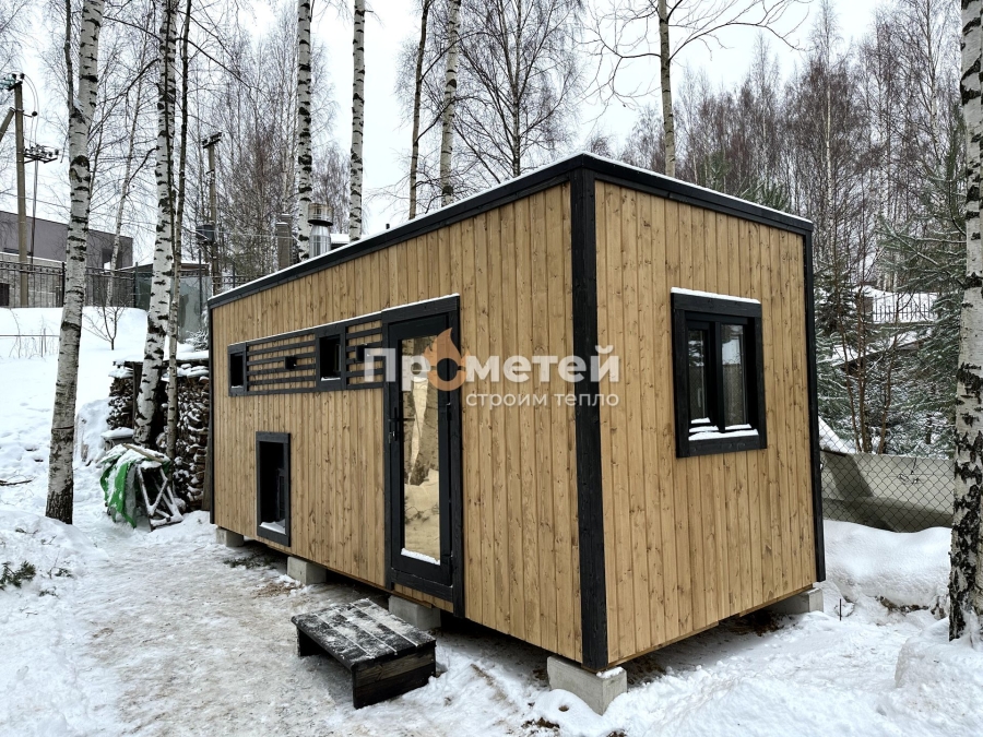 Каркасная баня Норд 2.5x6 метров