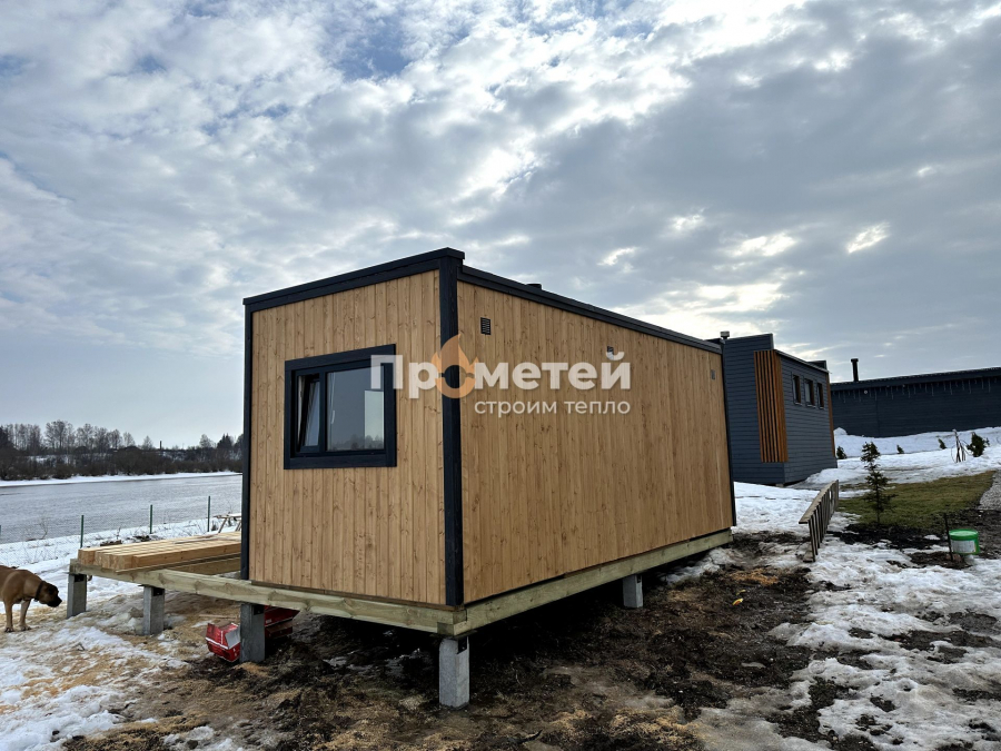 Каркасная баня Норд 2.5x6 метров