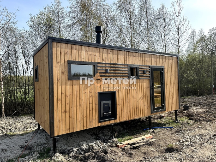 Каркасная баня Норд 2.5x6 метров