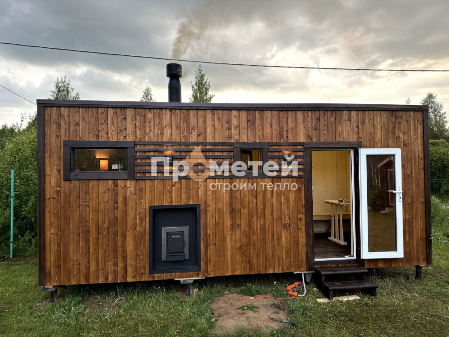 Каркасная баня Норд 2.5x6 метров