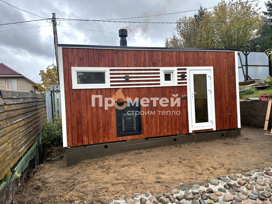 Каркасная баня Норд 2.5x5.5 метров
