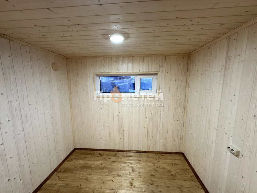 Г-образная каркасная баня 6x8 метров