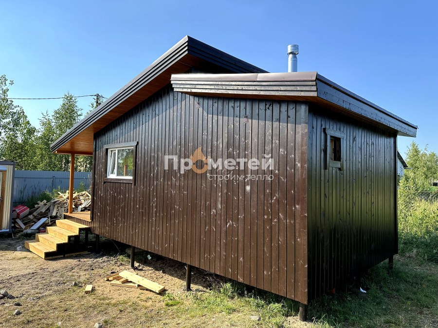 Каркасная баня 4x6.5 метров
