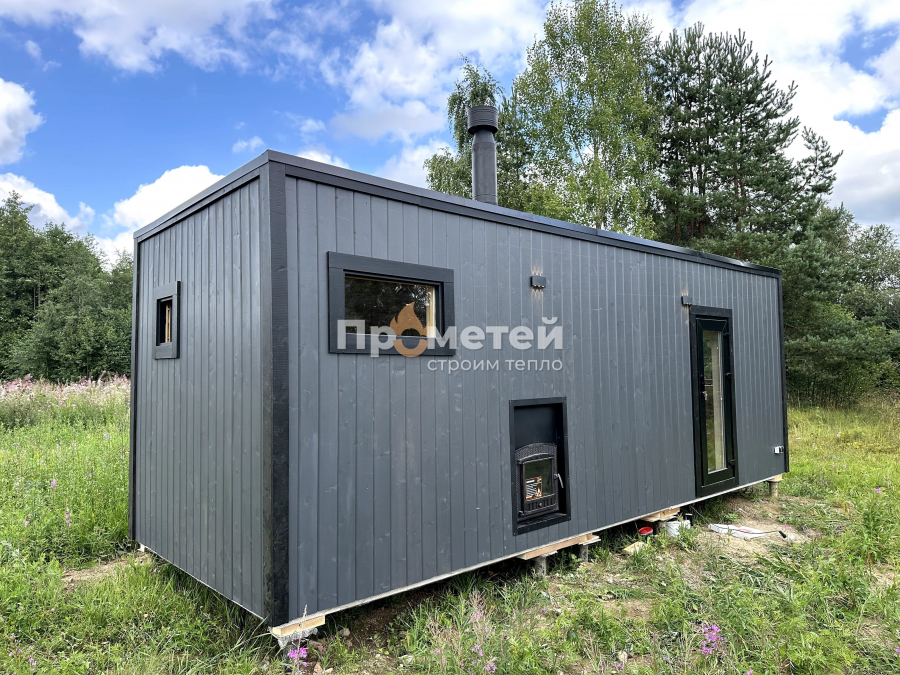 Каркасная баня Норд 2.5x7 метров