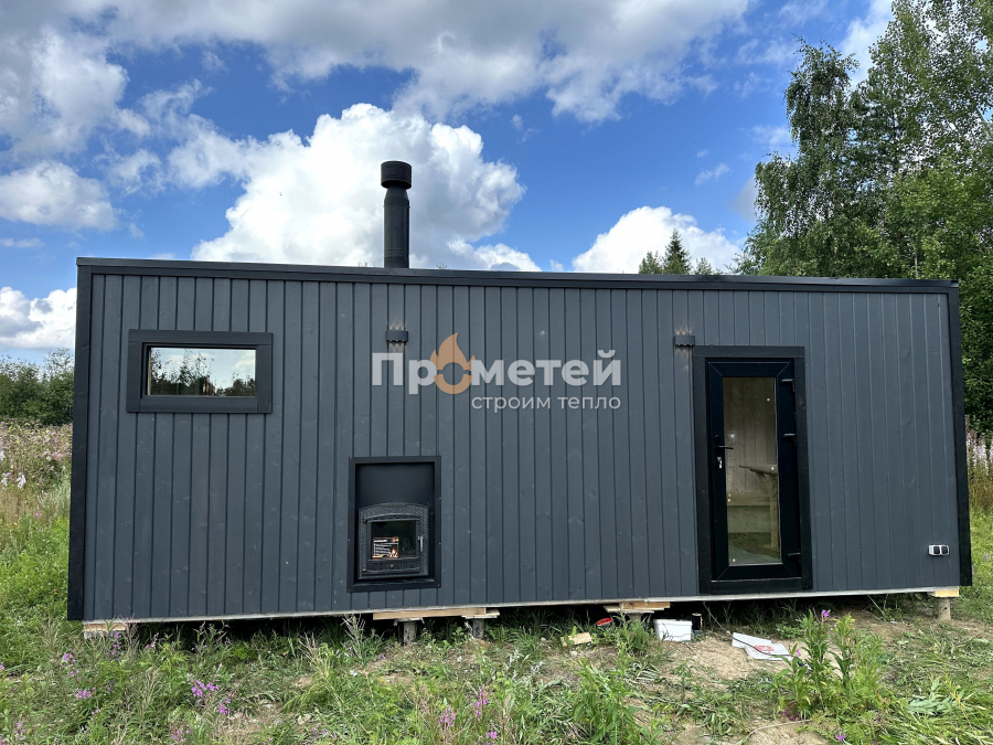 Каркасная баня Норд 2.5x7 метров