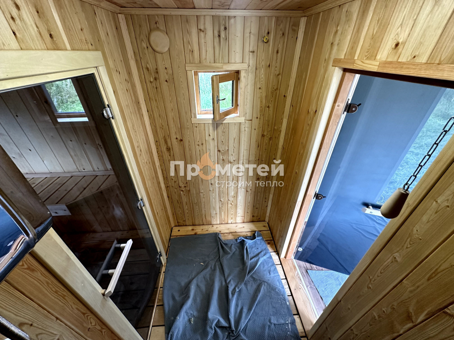 Каркасная баня Норд 2.5x7 метров