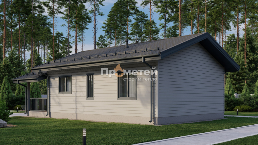 Каркасный дом 7x11.5 | 83м², 1 этажный