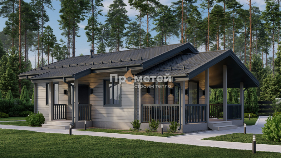 Каркасный дом 7x11.5 | 83м², 1 этажный