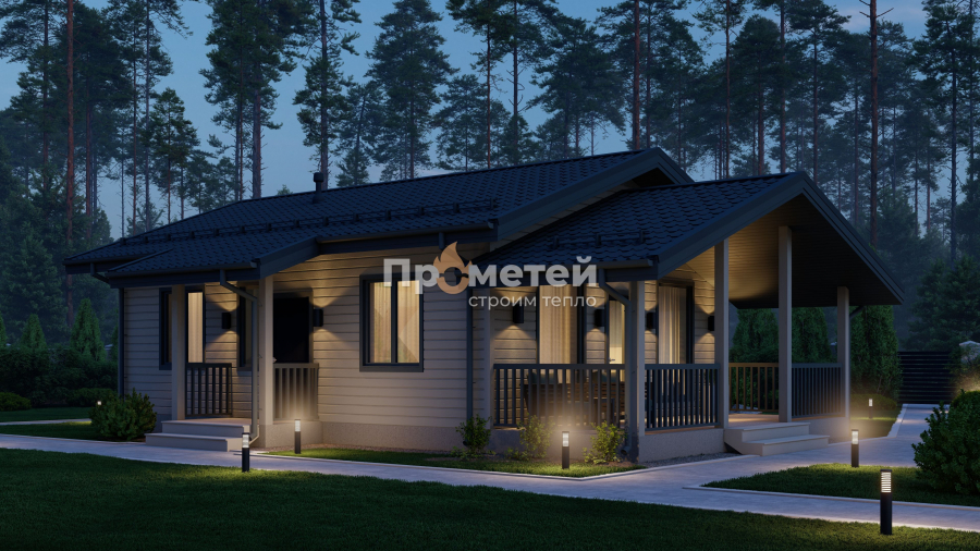 Каркасный дом 7x11.5 | 83м², 1 этажный