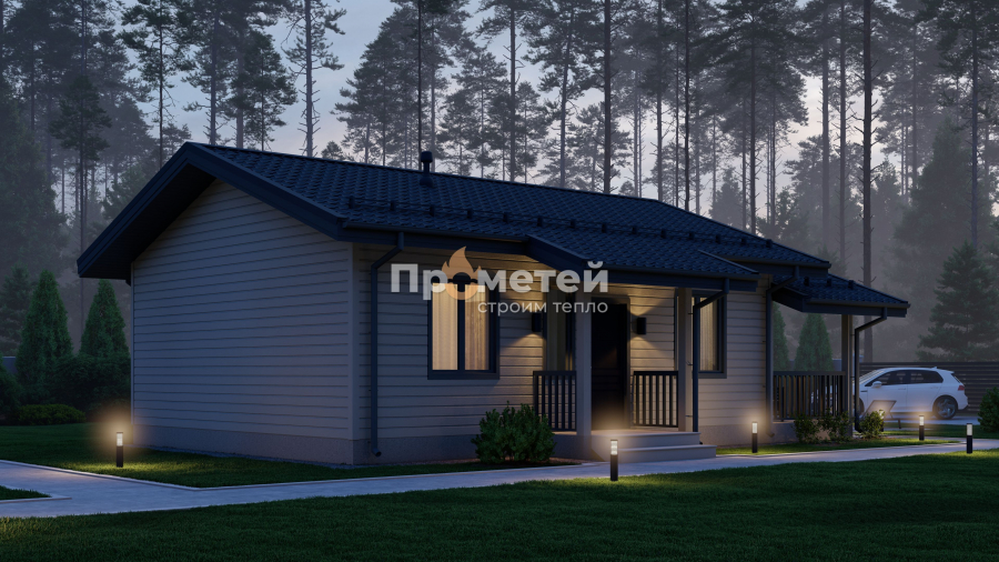Каркасный дом 7x11.5 | 83м², 1 этажный