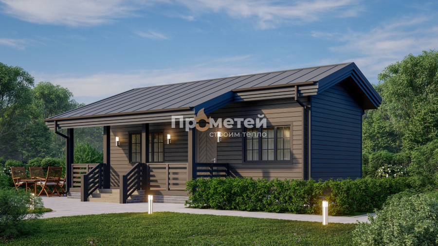 Каркасный дом 6x9 | 48м², 1 этажный