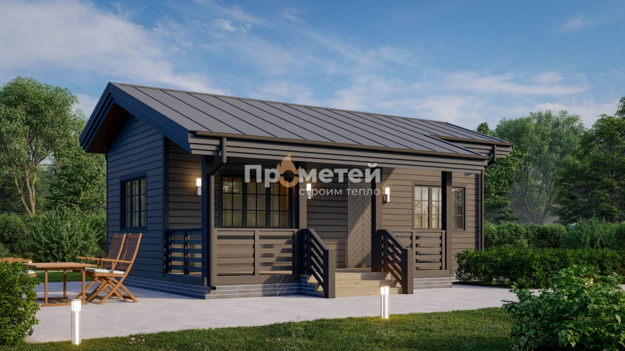 Каркасный дом 6x9 | 48м², 1 этажный
