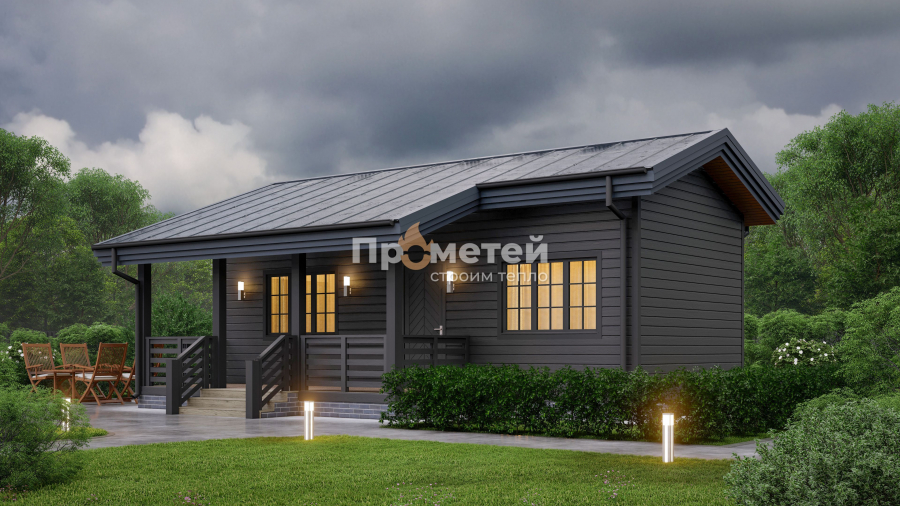 Каркасный дом 6x9 | 48м², 1 этажный
